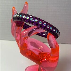 Purple rhinestone bangle.  Retro jewelry, vintage style